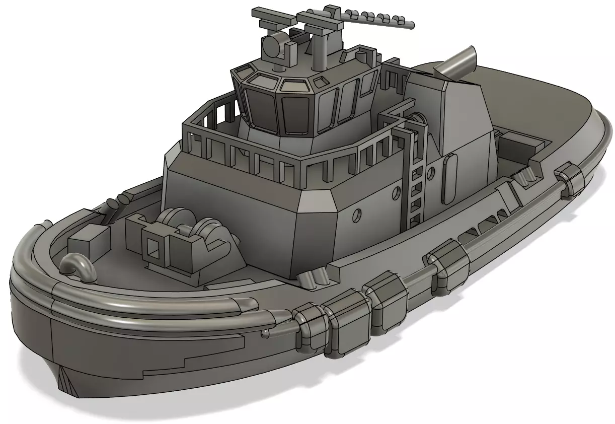 JRT Moran Tugboat - Waterline Static Model 1-245th Scale 3D print model