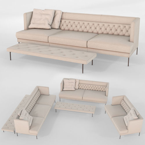 LIPP SOFA Piero Lissoni  Low-poly 3D model