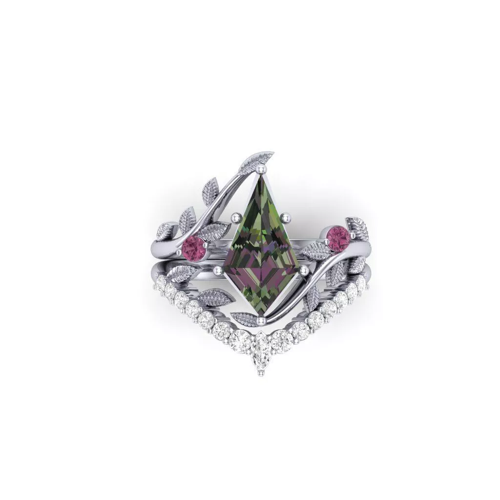 Kite Engagement Ring SET 3DM Free 3D print model