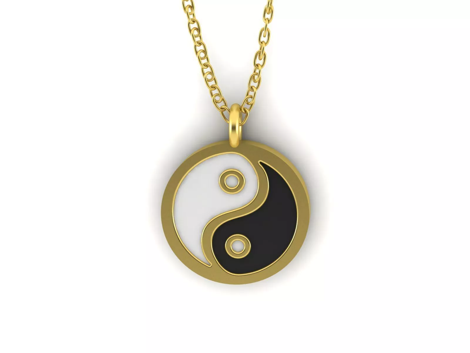 YinYang Enamel Yoga Necklace Pendant Vector and STL 3D print model