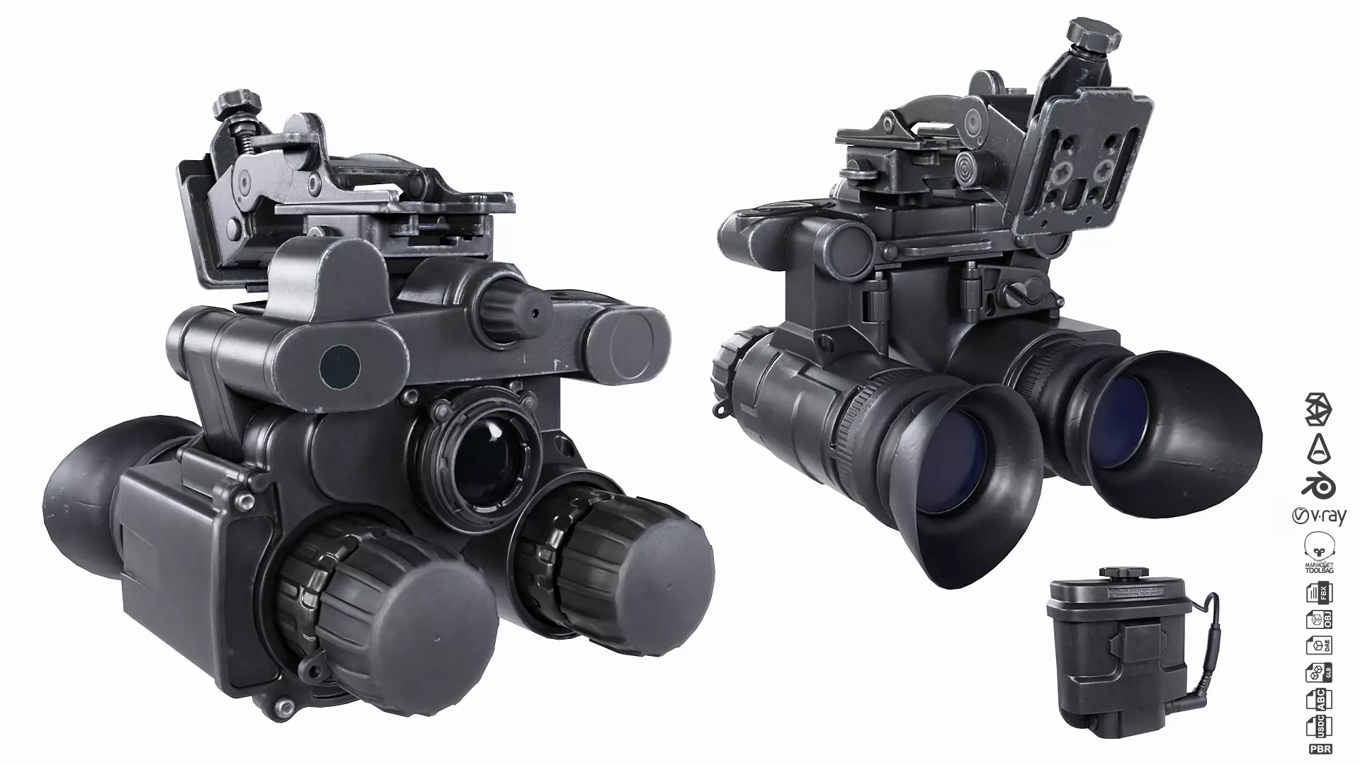 AN PSQ-42 Night Vision Goggles Low-poly 3D model