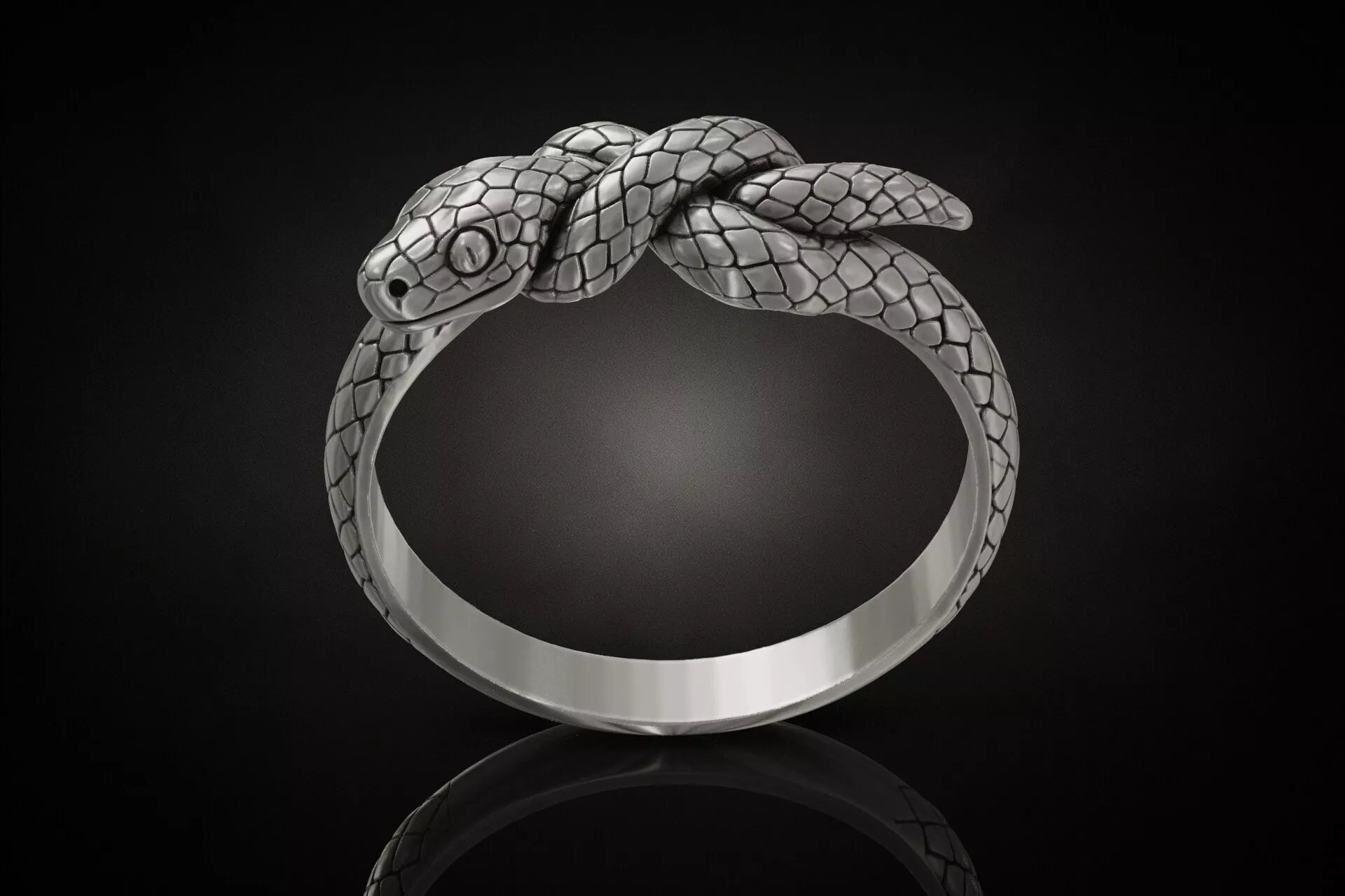Knotted Snake Ring Serpent Coiled Band 3D print model