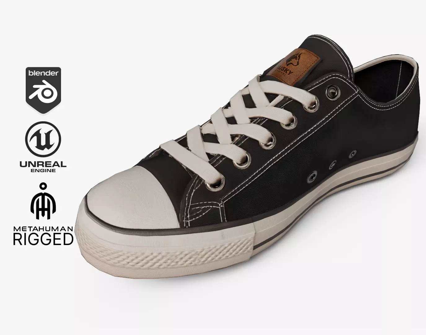 Sneakers - 44 - Rigged - Parametric outfit Low-poly 3D model