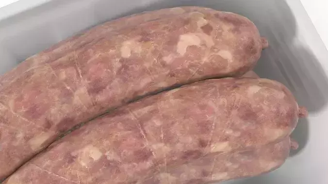 Meat Sausages Wrapped for Sale 3D model 5