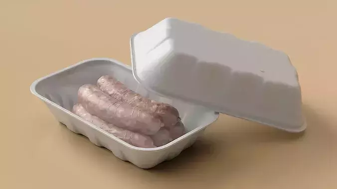 Meat Sausages Wrapped for Sale 3D model 4