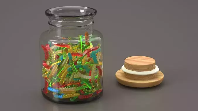 Storage Jar Gummy Worms 3D model