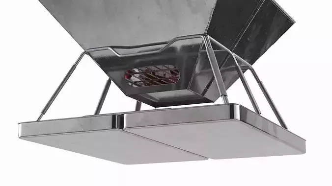 Portable Grill with BBQ Handle Grill 3D model 5
