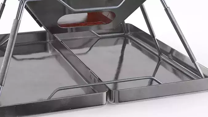 Portable Grill with BBQ Handle Grill 3D model 7