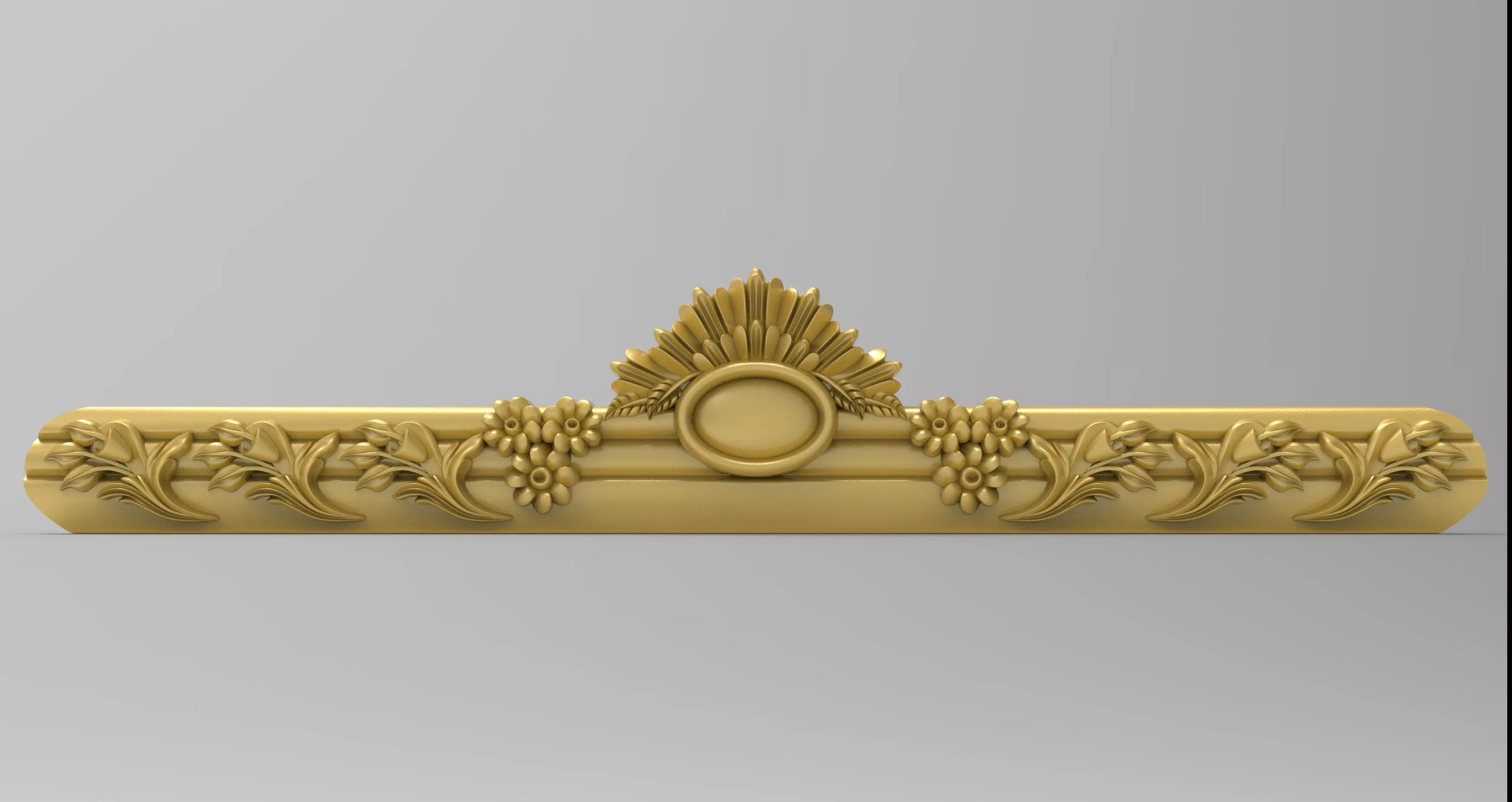 Luxury Decorative Frieze Panel 3D Relief - CNC Ready Free 3D model