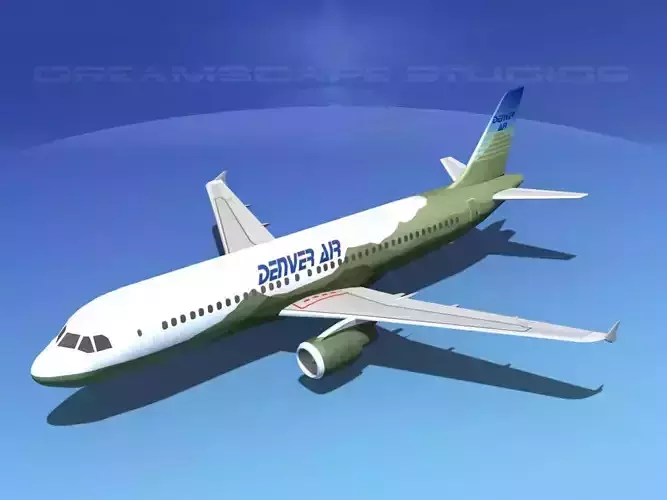 Airbus A320 LP Denver Air Low-poly 3D model