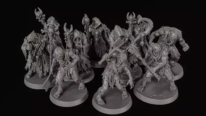 Dark Fantasy Miniatures Pack 4 3D Print Ready