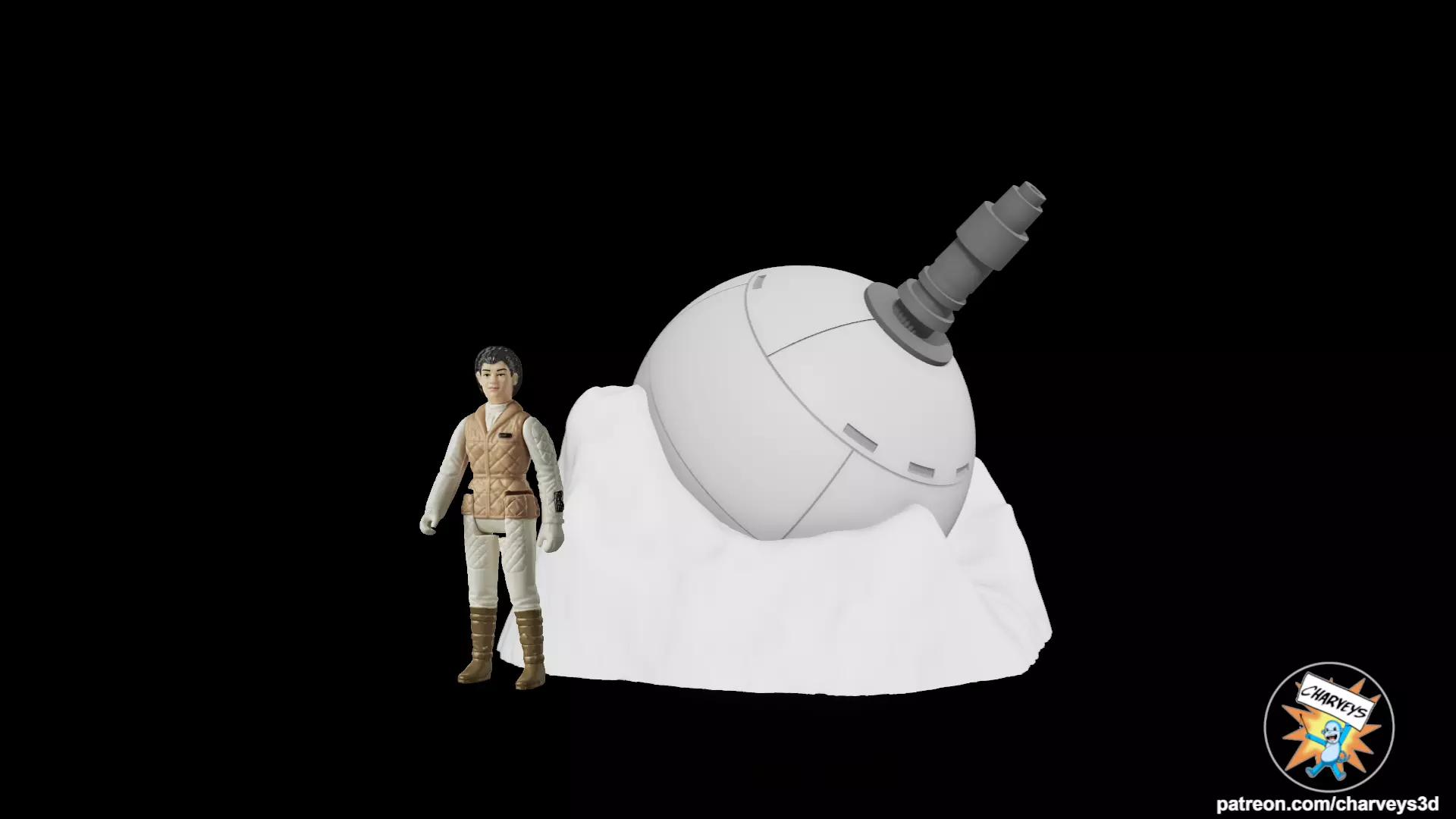 Star Wars Retro Hoth Ion Cannon for 4 inch figures 3D print model