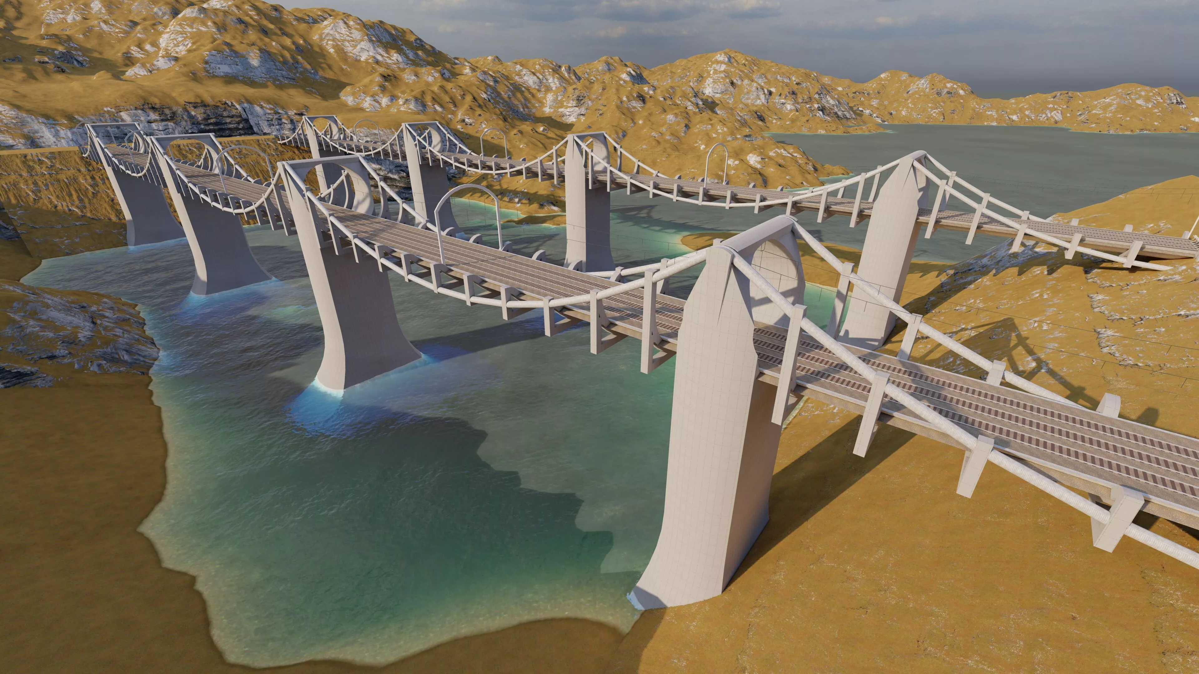 Structural engineering of Metal bridge structure 3D model