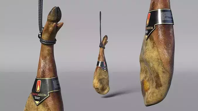 Jamonarium Curing Ham Legs Metal Rail 3D model 6