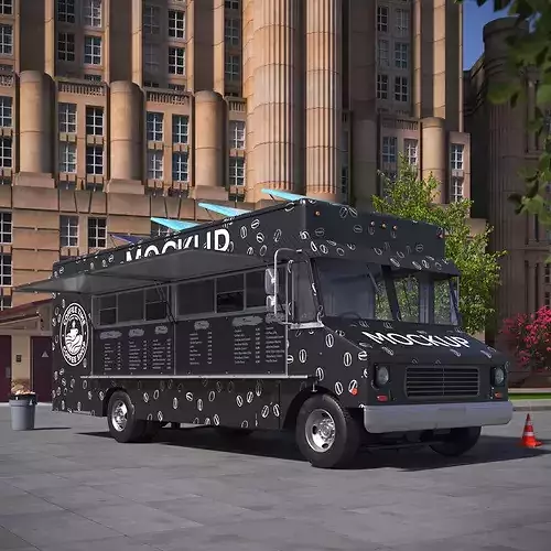 Catering Van Mockup Rigged for Maya 3D model 2