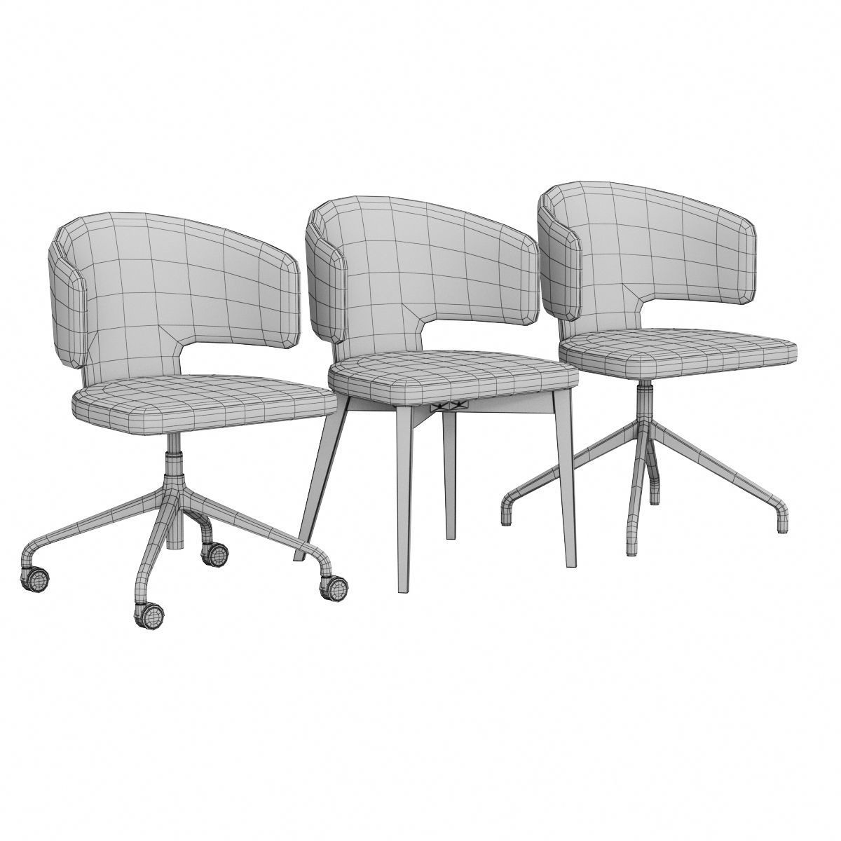 Debi Chair Set 3D model_9