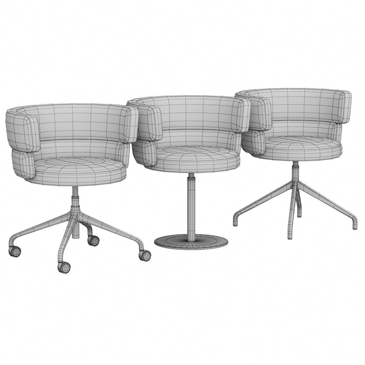 Debi Chair Set 3D model_6