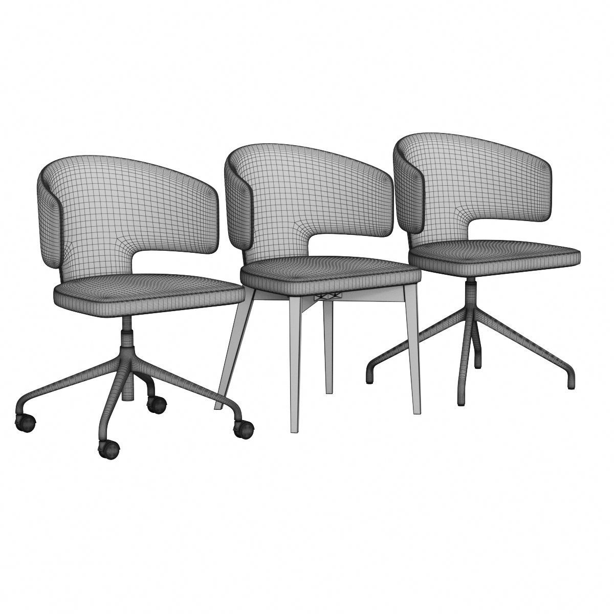 Debi Chair Set 3D model_14