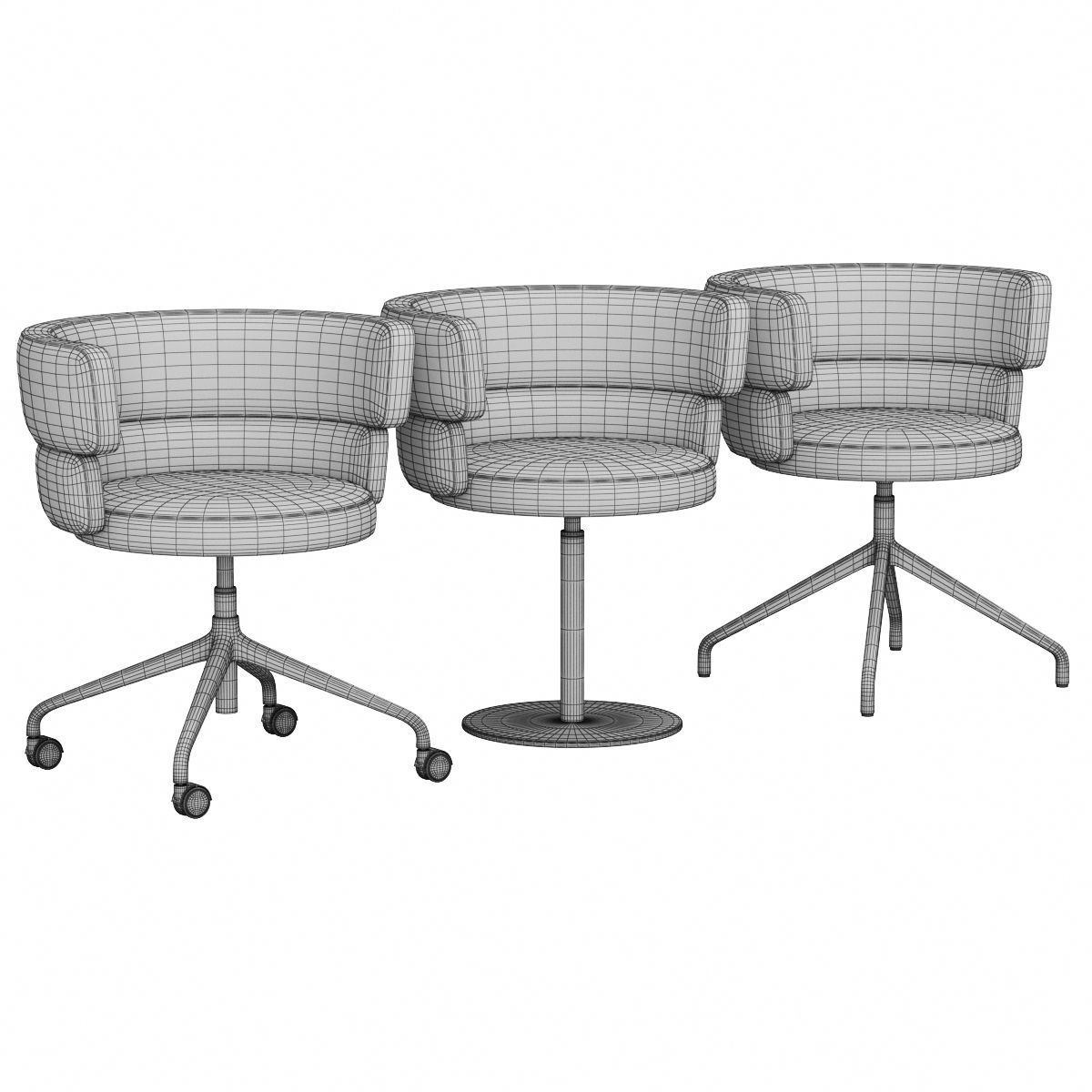 Debi Chair Set 3D model_5