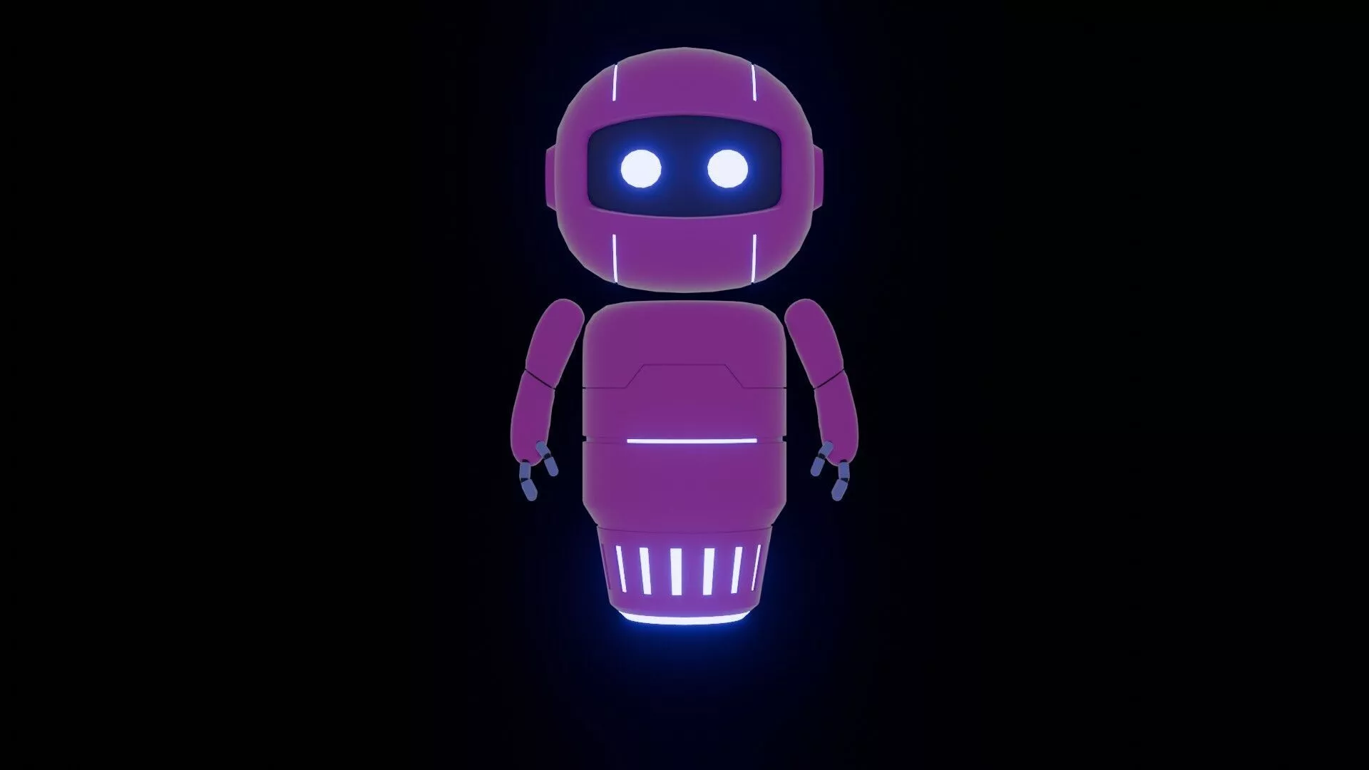 SPHERICAL HEAD HOVER THRUSTER ROBOT Low-poly 3D model