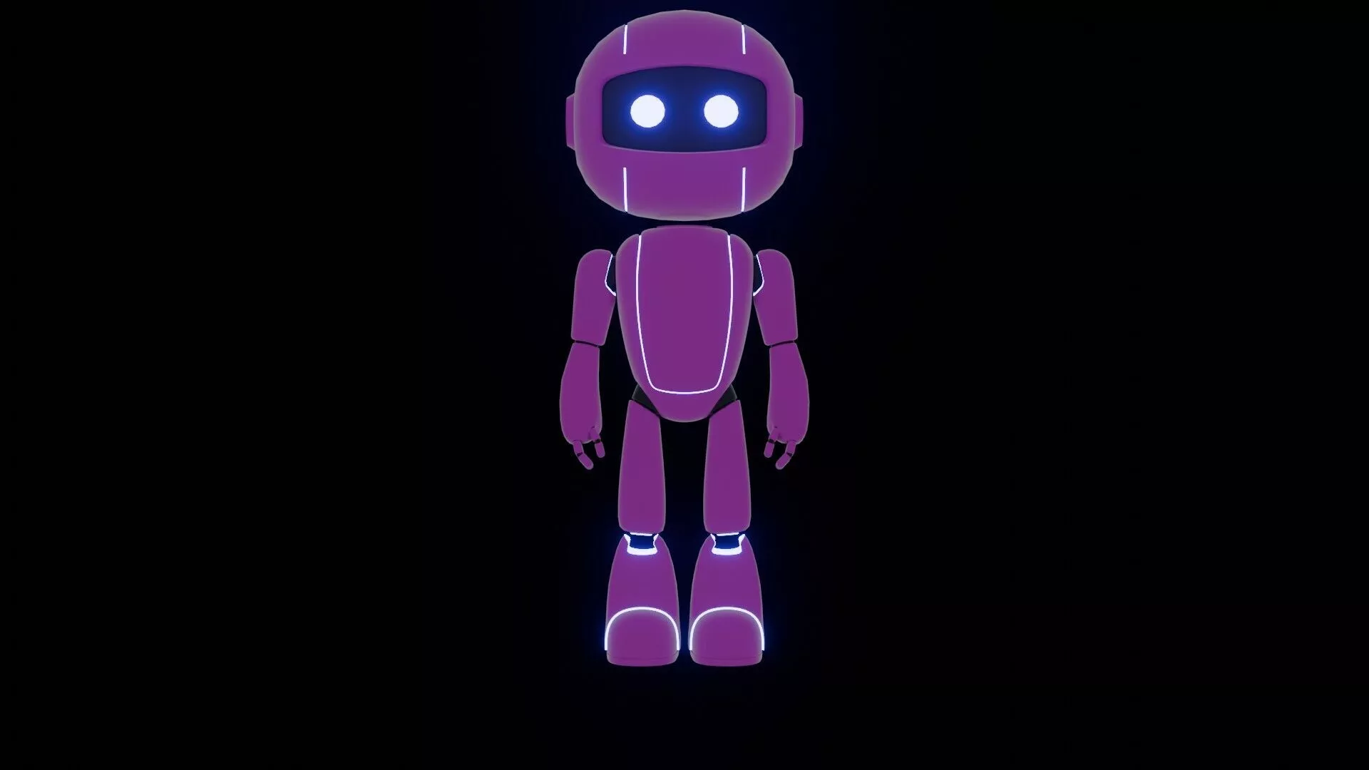 SPHERICAL HEAD TALL SLEEK ROBOT Low-poly 3D model