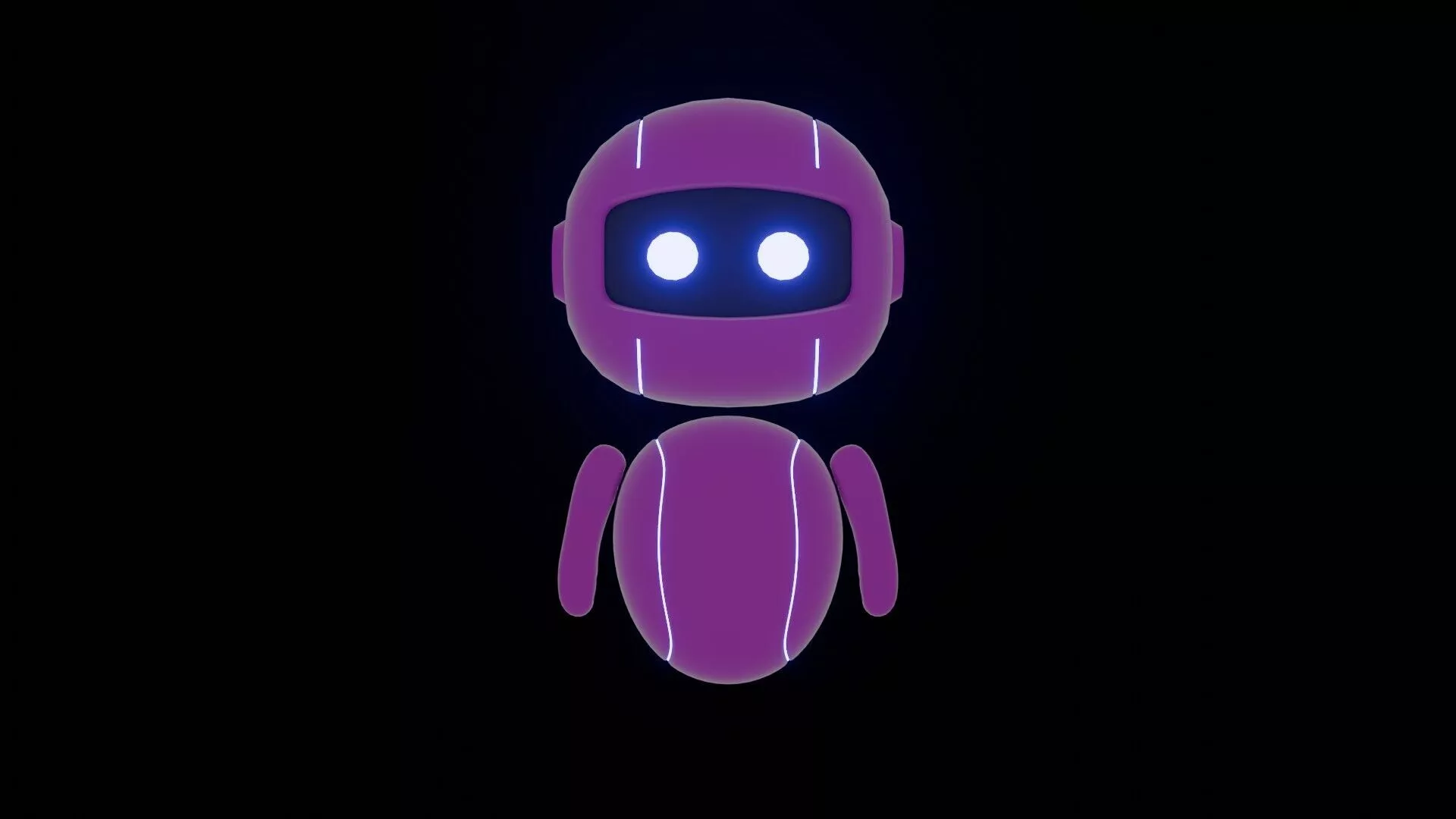 SPHERICAL HEAD FRIENDLY CUTE ROBOT Low-poly 3D model
