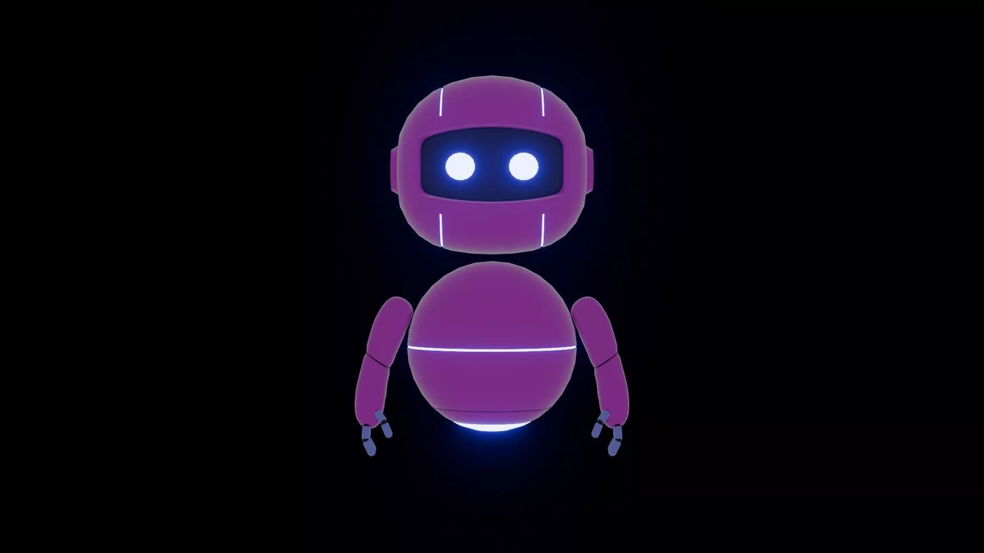 SPHERICAL HEAD HOVER ORB ROBOT Low-poly 3D model