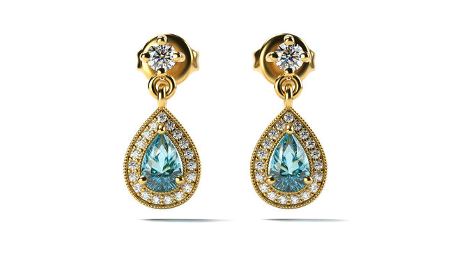 Skye Aquamarine Earrings 3D print model