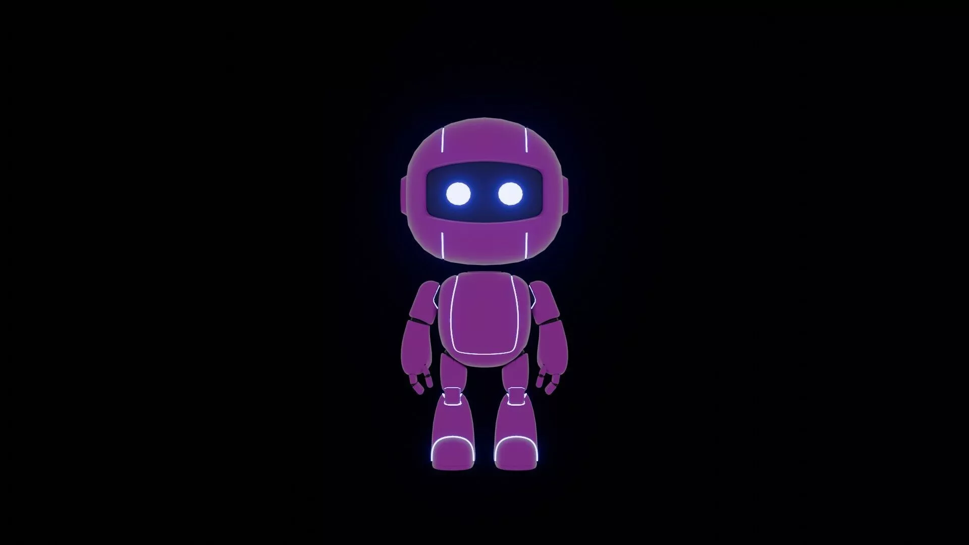 SPHERICAL HEAD ATHLETIC ROBOT Low-poly 3D model