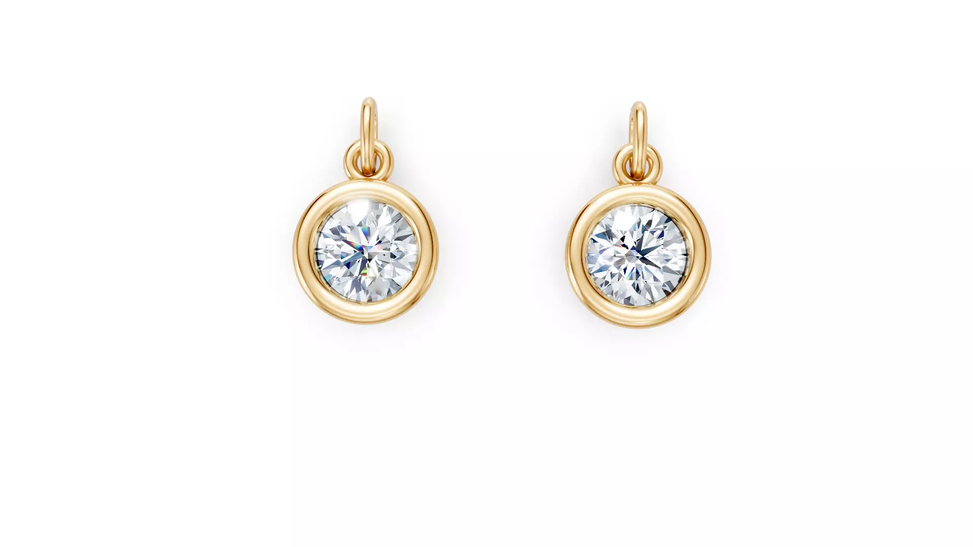 Gold -silver-platium - Drop Earrings round Shape Free 3D print model