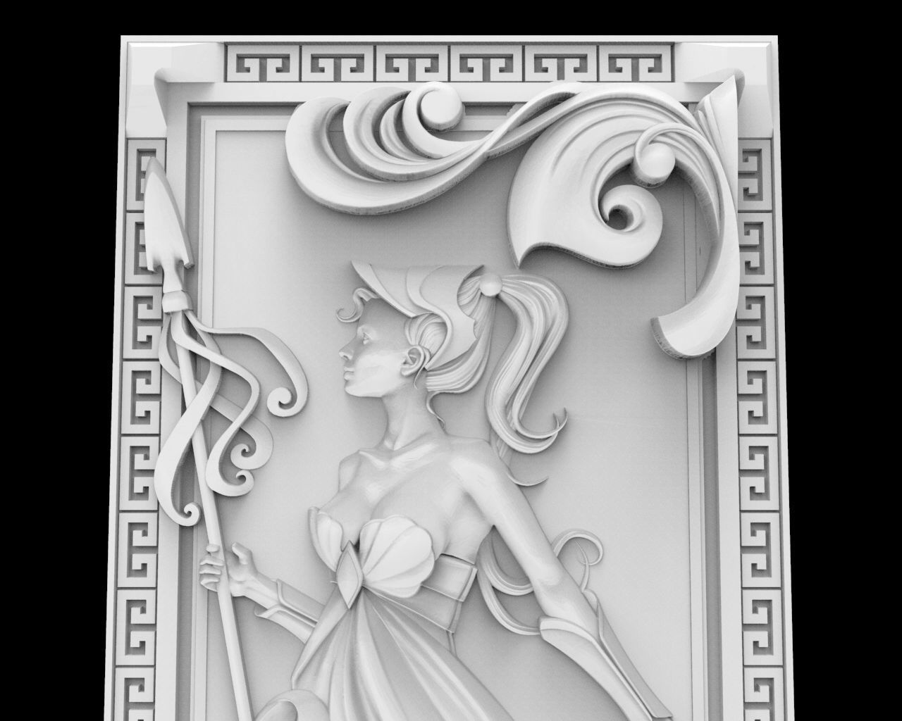 Artemis decorative wall panel 3D print model_4