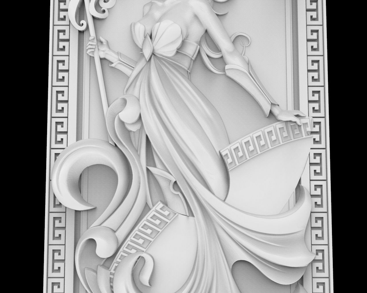 Artemis decorative wall panel 3D print model_5