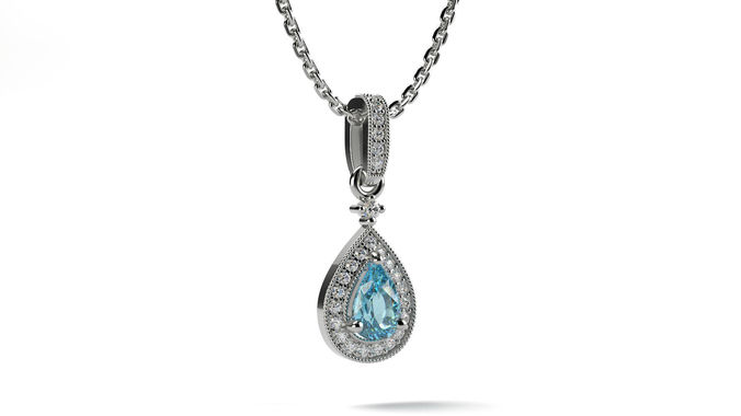 Skye Aquamarine Pendant 3D print model