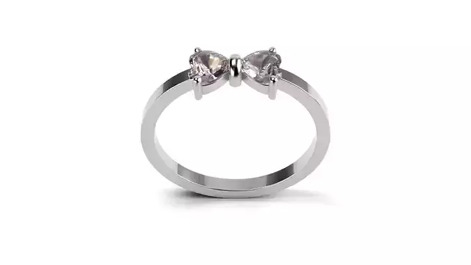 2 Heart Diamond Ring