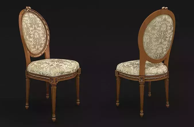 Versailles Classic European Dining Set 5 3D model 6