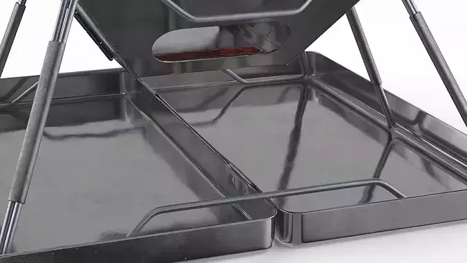 Compact Foldable Fire Pit with Fire 3D model 7