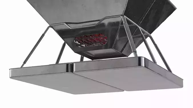 Compact Foldable Fire Pit with Fire 3D model 5