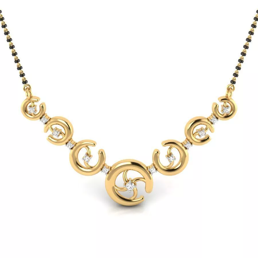 SILVER AND GOLD MANGALSUTRA 3D print model