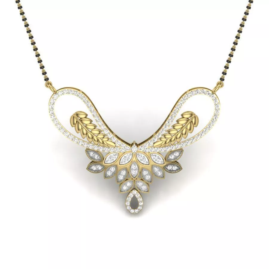 SILVER AND GOLD MANGALSUTRA 3D print model