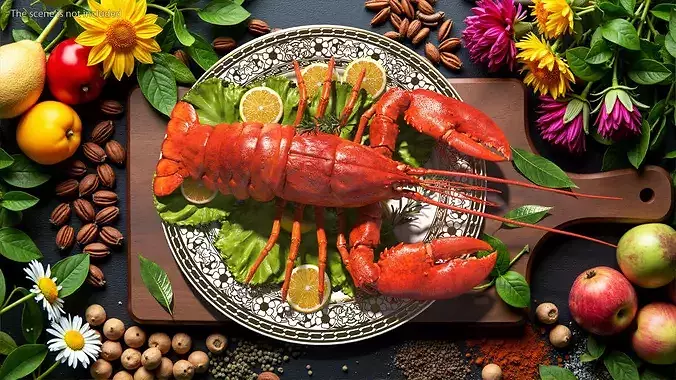 Boiled Lobster Rigged 3D model 4