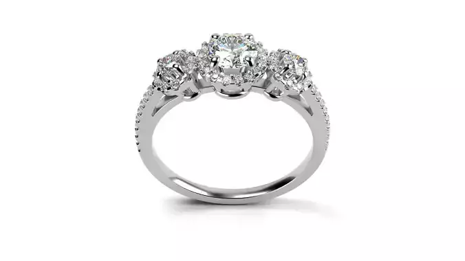 Forever One Halo Engagement Ring