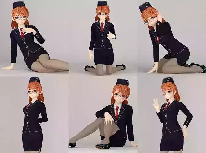 6 poses of  Chiyo