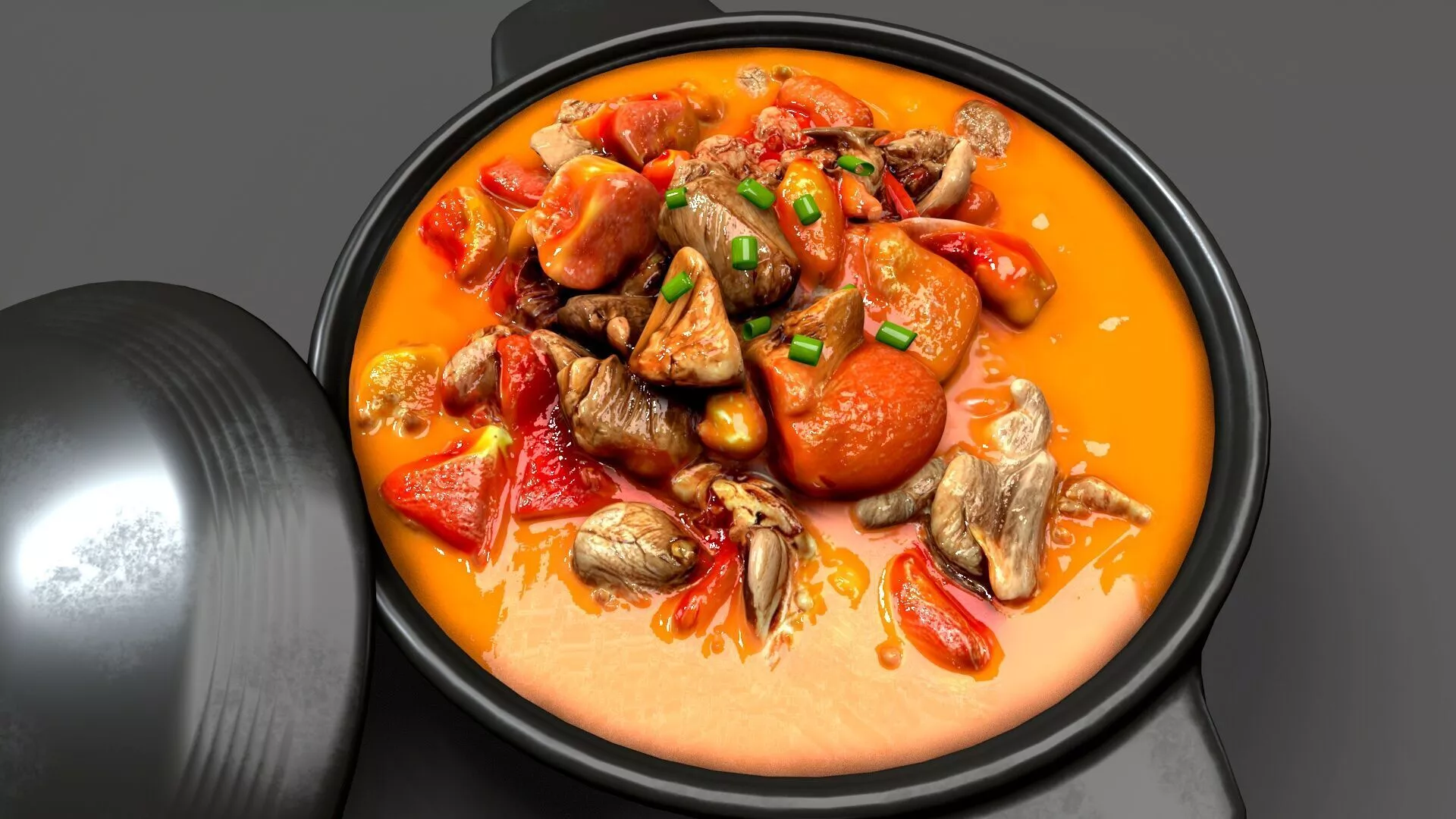 Tomato Braised Beef Brisket Low-poly 3D model
