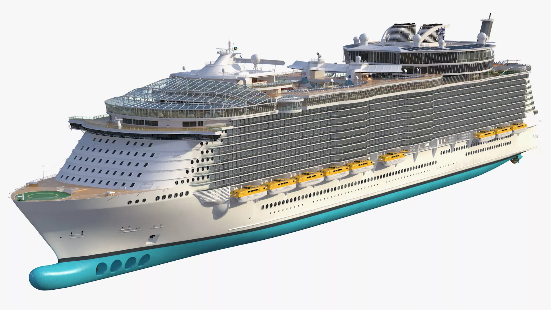 Luxury Cruise Ship Oasis of the Seas Rigged for Cinema 4D 3D model