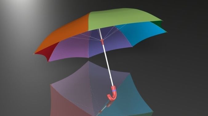 Umbrella 3d model rainbow Low-poly 3D model