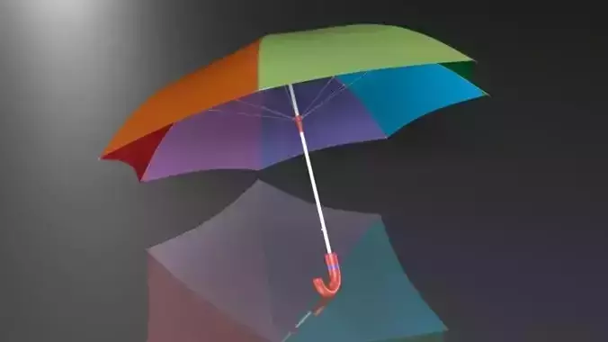 Umbrella 3d model rainbow