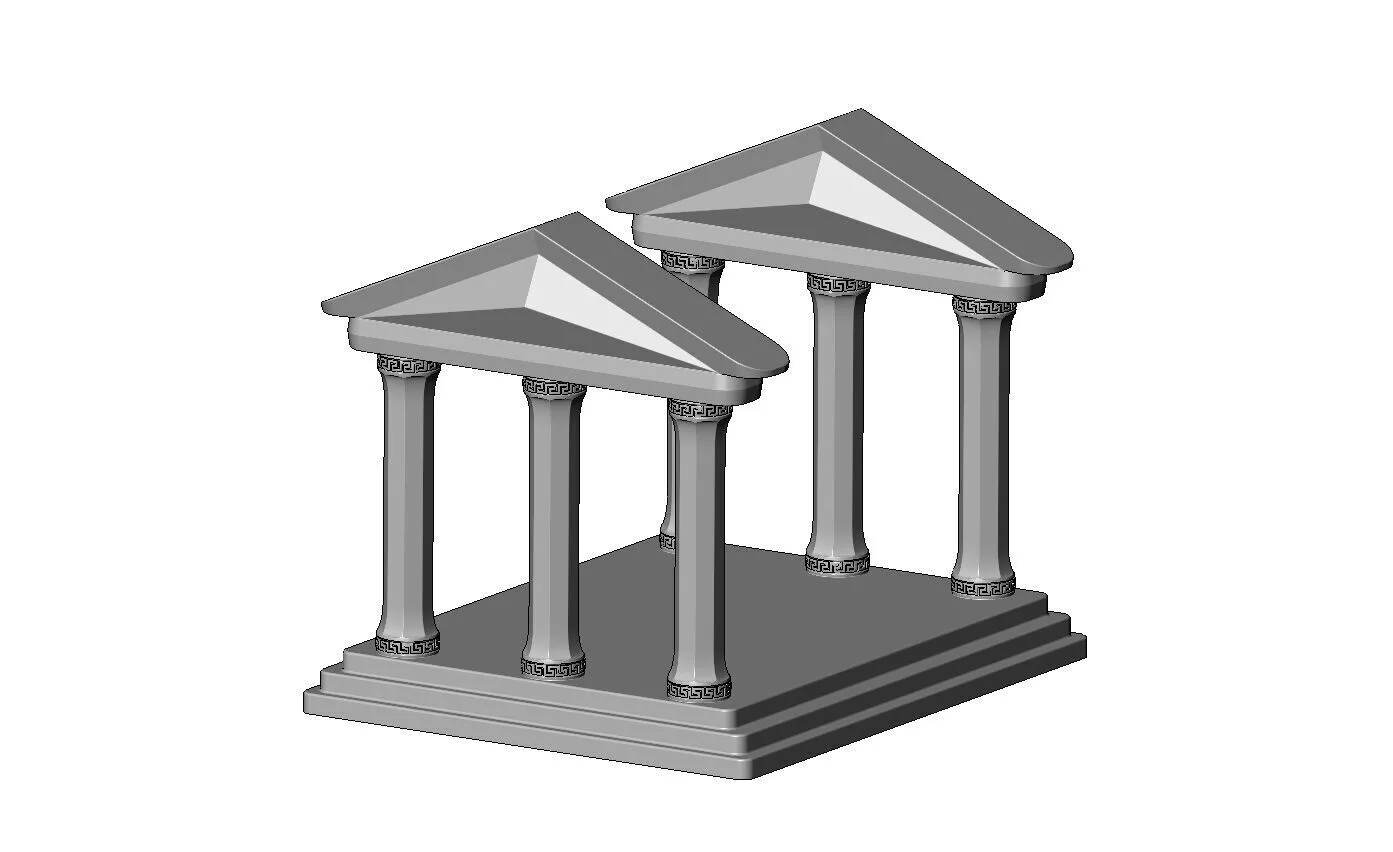 Octagonal pillars Parthenon alter miniature with steps 3D print model