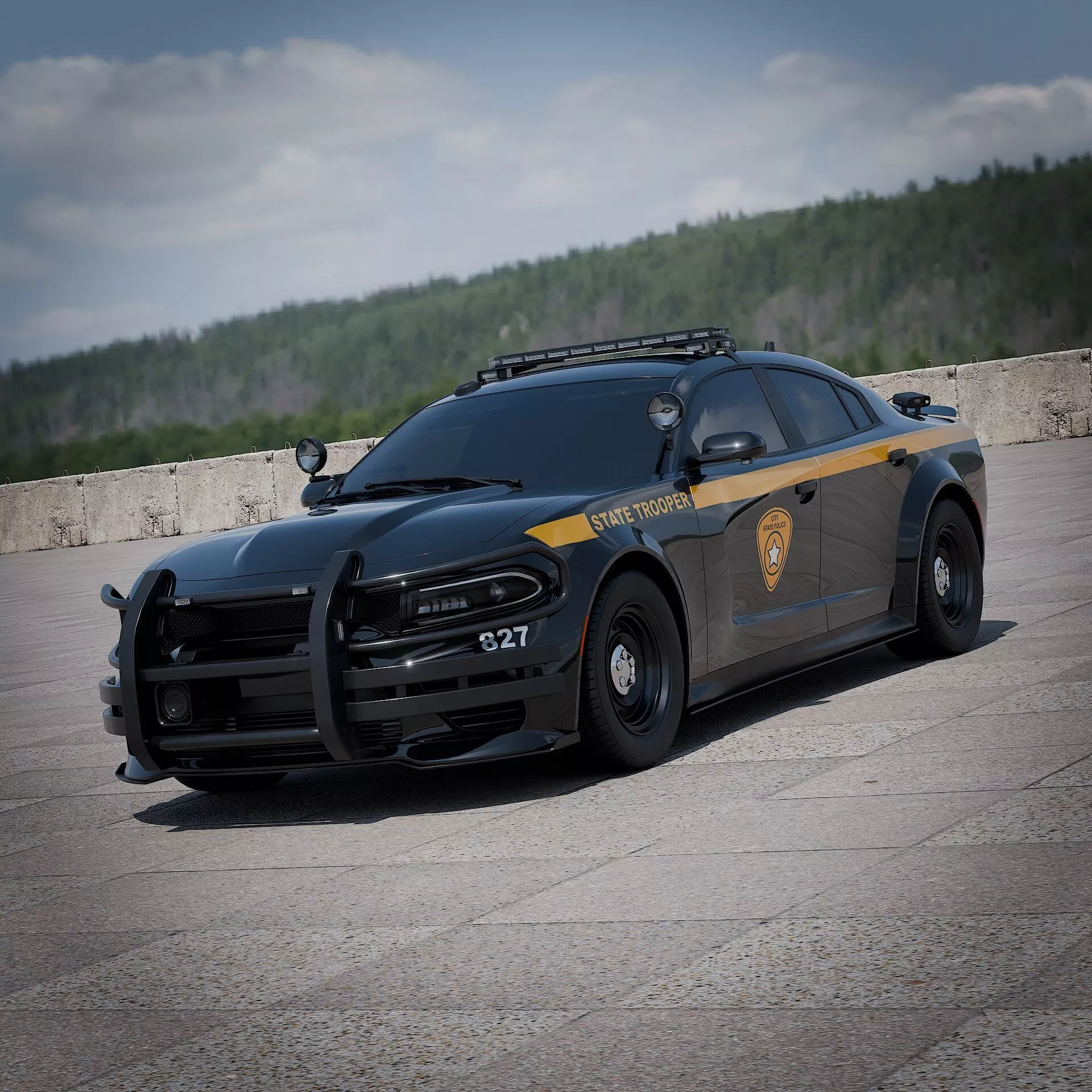 Dodge Charger Highway Patrol Car 3D model