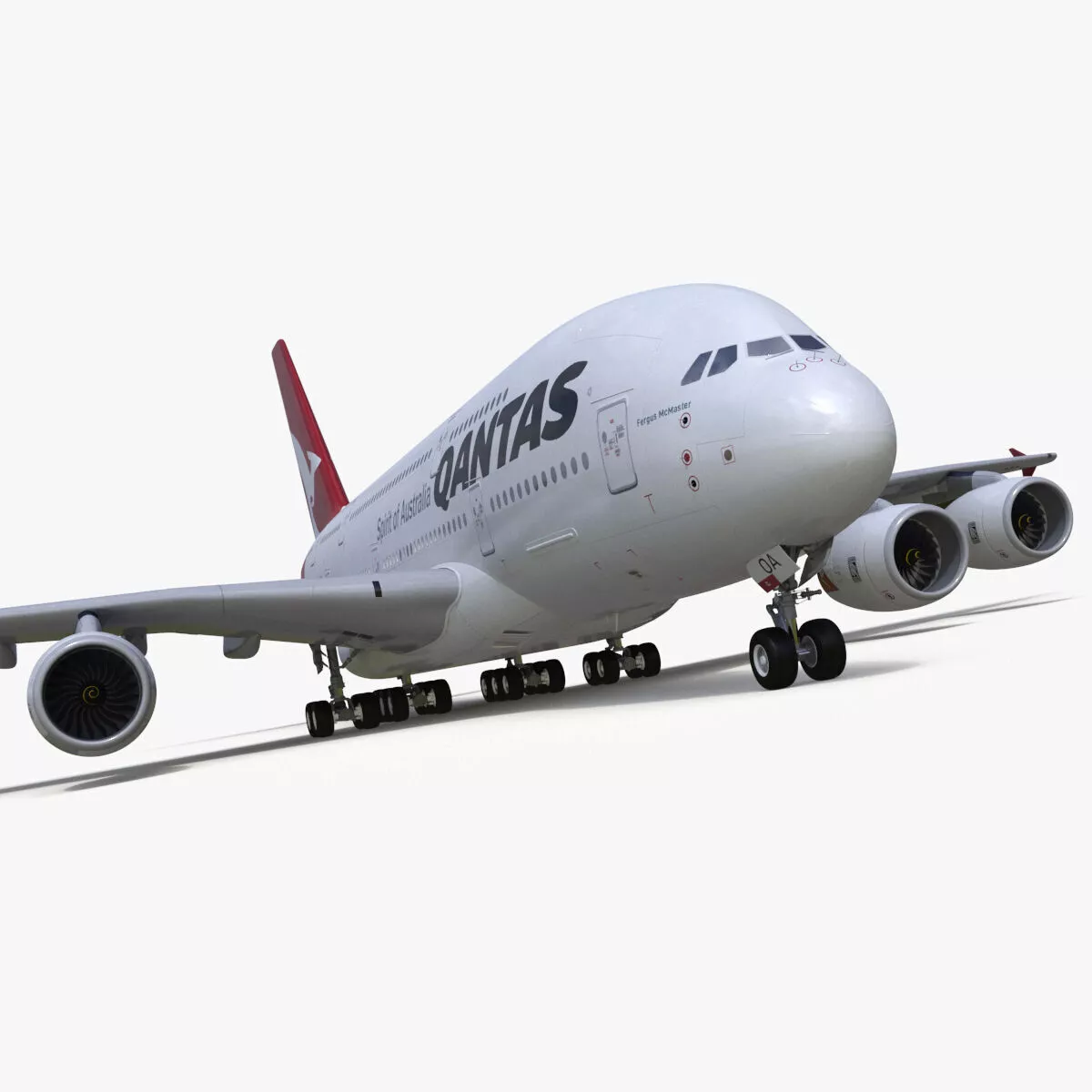 Qantas Airbus A380 Rigged for Maya 3D model