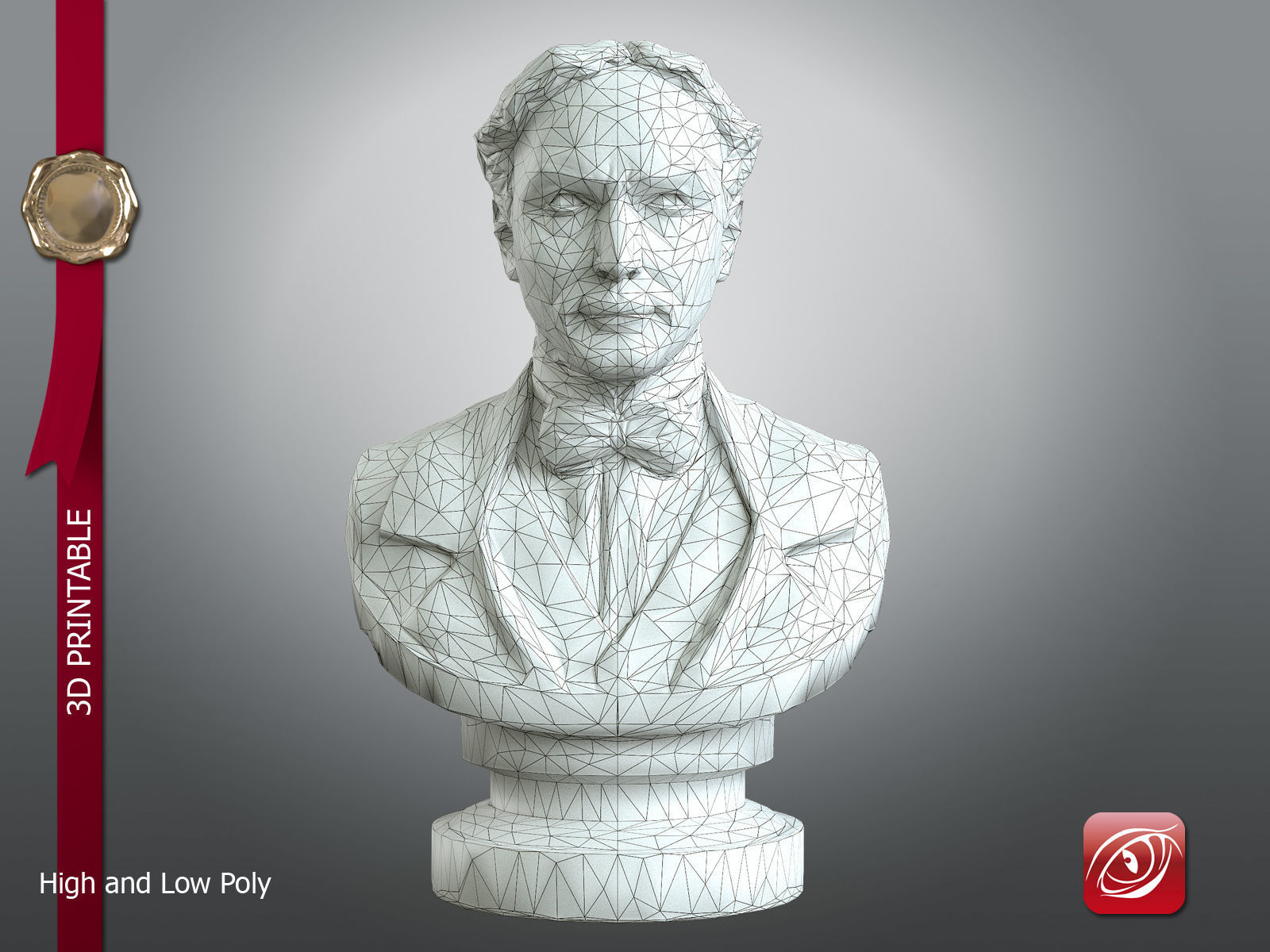 Houdini Bust 3D Printable 3D print model_5